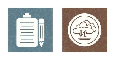 clipboard and cloud data  Icon vector