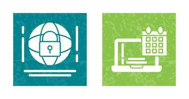 Internet Security and Calendar Icon vector