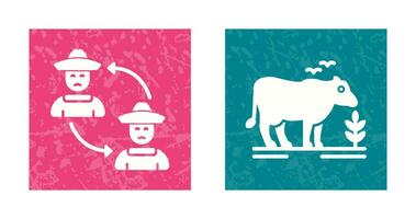 Connect and Cattle Icon vector