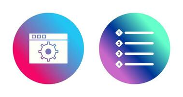 settings and numbered lists Icon vector
