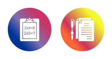 Solving Question and Document and Pen Icon vector