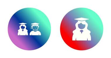 Graduates and Female Graduate Icon vector