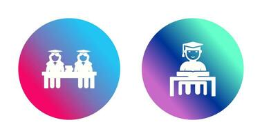 Combined Study and Studying on Desk Icon vector