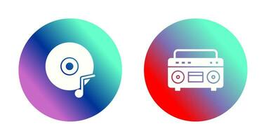 música discos compactos y casette icono vector