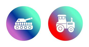 tanque y tractor icono vector