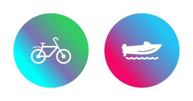 Bicycle and Speed Boat Icon vector