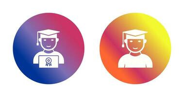 Student Holding Degree and Male Graduate Icon vector