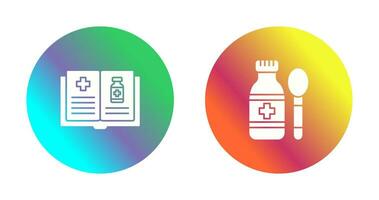 Medical Book and Syrup Icon vector