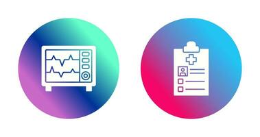 Heart Rate Moniter and Record Icon vector