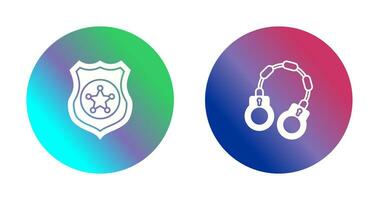 Police shield and Handcuff Icon vector