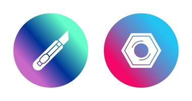 Stationary Kinfe and Nut Icon vector