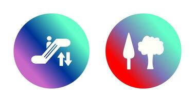 Escalator and Trees Icon vector