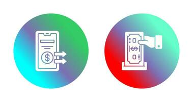 depositar y transferir icono vector