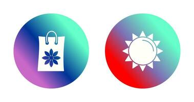 Pesticide Bags and Sun Icon vector