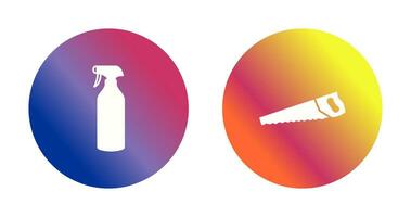 Spray bottle and Handsaw Icon vector