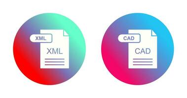 XML and CAD Icon vector