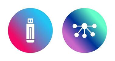 USB Drive and Nodes Icon vector