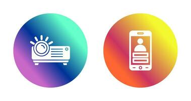 Login and Projector Icon vector