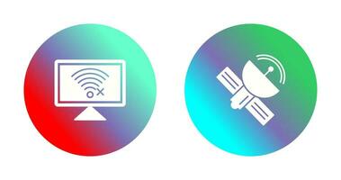 Disconnected Network and Satellite Icon vector