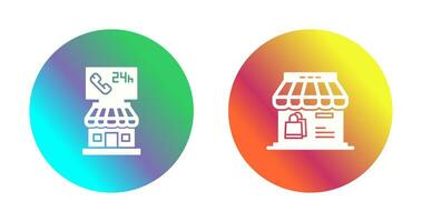 24 Hour and Store Icon vector