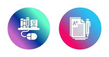 Digital Library and Essay Icon vector