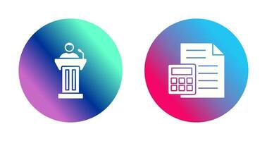 Podium and CalculatorSnack and Money Icon vector
