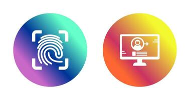 Log and Finger Print Icon vector