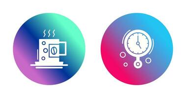 Coffee Cup and Wall Clock Icon vector