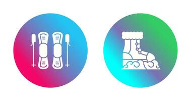 Skills and Snow Boots Icon vector
