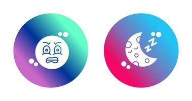 Angry and Sleeping Icon vector