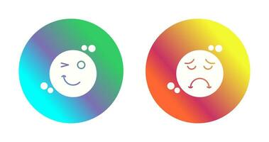 Wink and Sad Icon vector