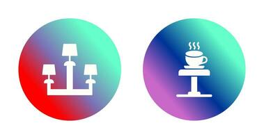 Lamp and Coffee Table Icon vector