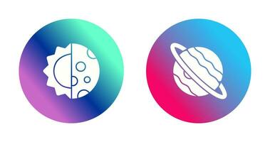 day and night and planet Icon vector