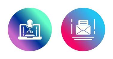 Voice Recorder and Email Icon vector