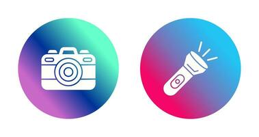 Camera and Flash Light Icon vector