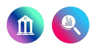 Parthenon and Statistics Icon vector