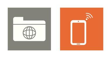 network folder and connected device Icon vector