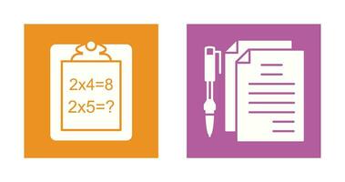 Solving Question and Document and Pen Icon vector