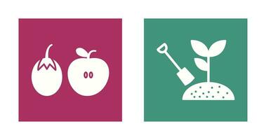 Fruits and Vegetables and Plantation Icon vector