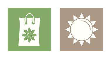 Pesticide Bags and Sun Icon vector