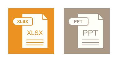 XLSX and PPT Icon vector