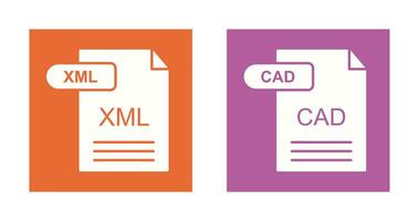 XML and CAD Icon vector