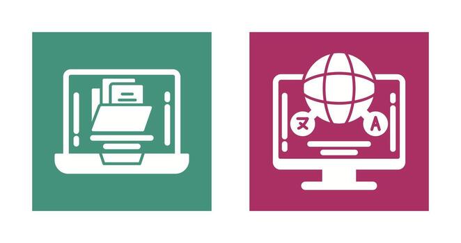 Collection and Language Icon vector