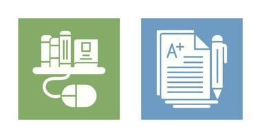 Digital Library and Essay Icon vector