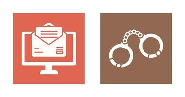 Mail and Handcuffs Icon vector