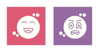 Happiness and Grimacing Icon vector