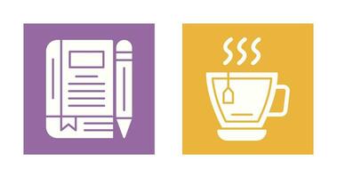 Tea and Diary Icon vector