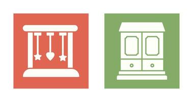 Cradle and Wardrobe Iconv vector