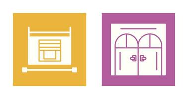 Blind and Door Icon vector