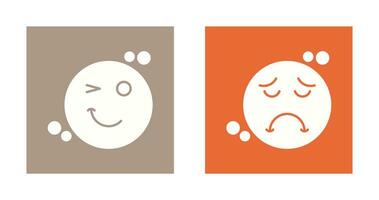 Wink and Sad Icon vector